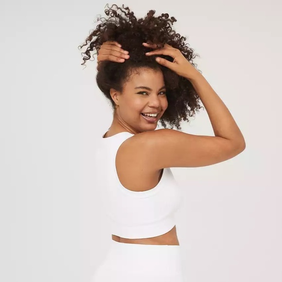 Aerie Offline Seamless Ribbed Sports Bra - White - Picture 2 of 4